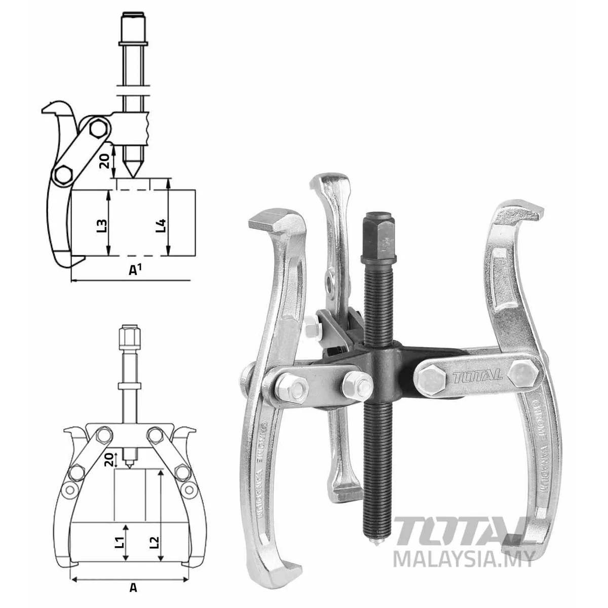 THTGP336 Gear Puller 3 Jaws