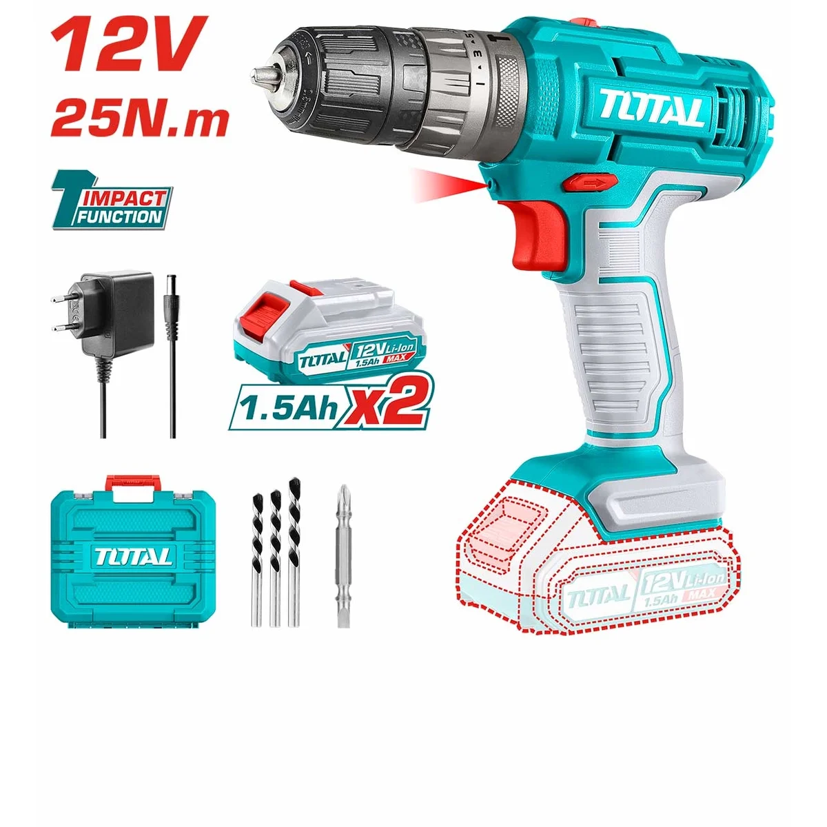 TIDLI1228 Li-ion Cordless Impact Drill