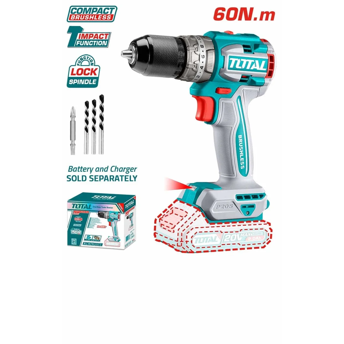 TIDLI206021 Li-ion Compact Brushless Impact Drill