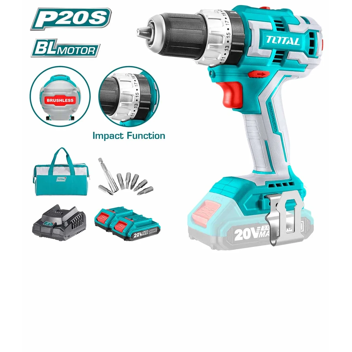 TIDLI20608 Li-ion Brushless Impact Drill
