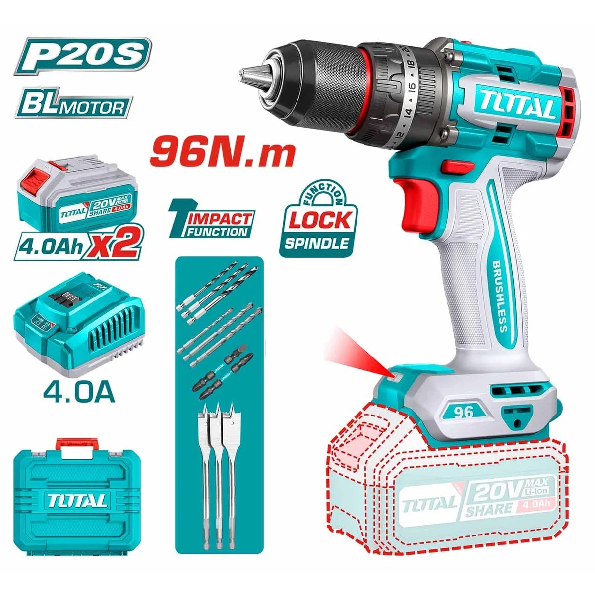 TIDLI20968 Li-ion Brushless Impact Drill