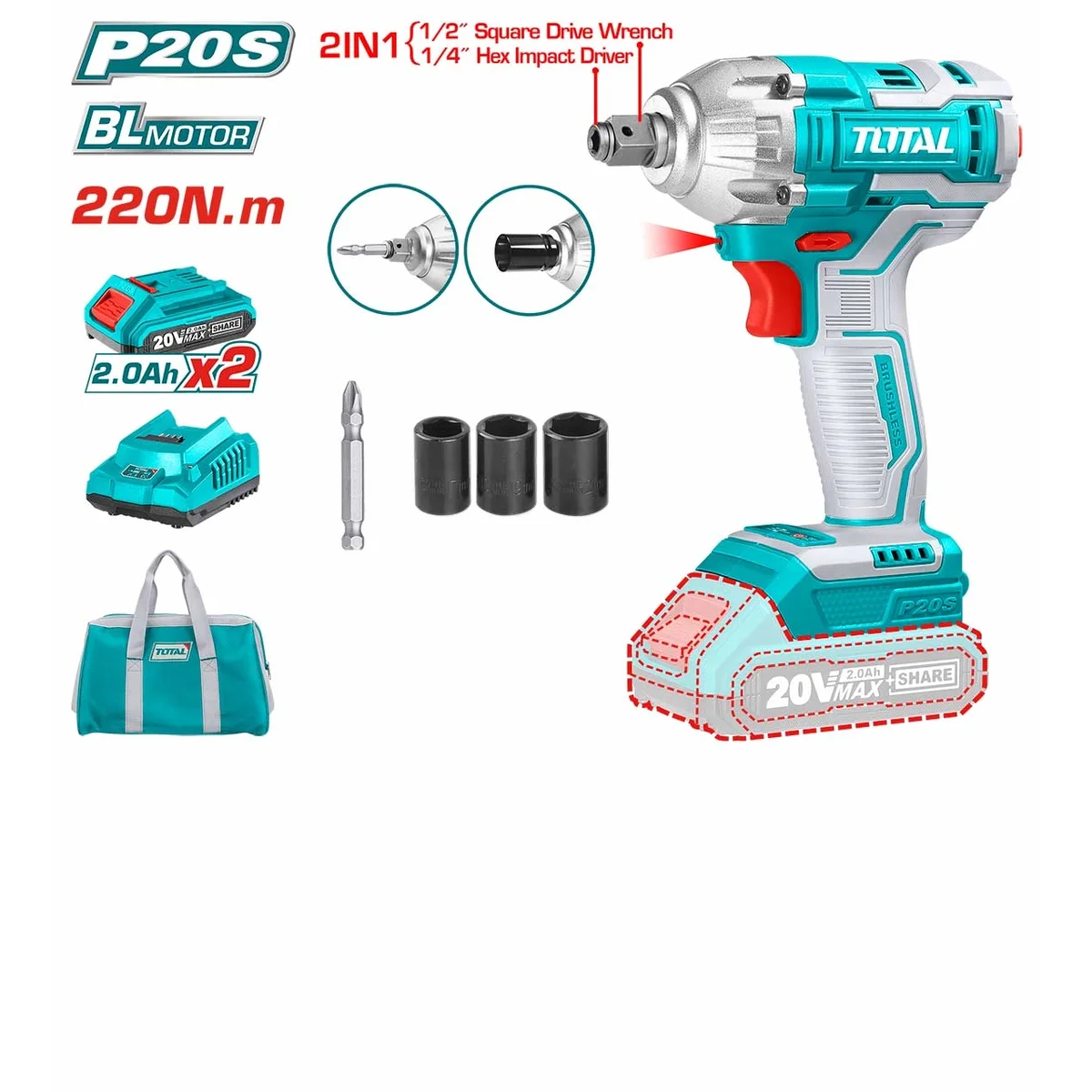 TIWLI20208 Li-ion Impact Driver & Wrench