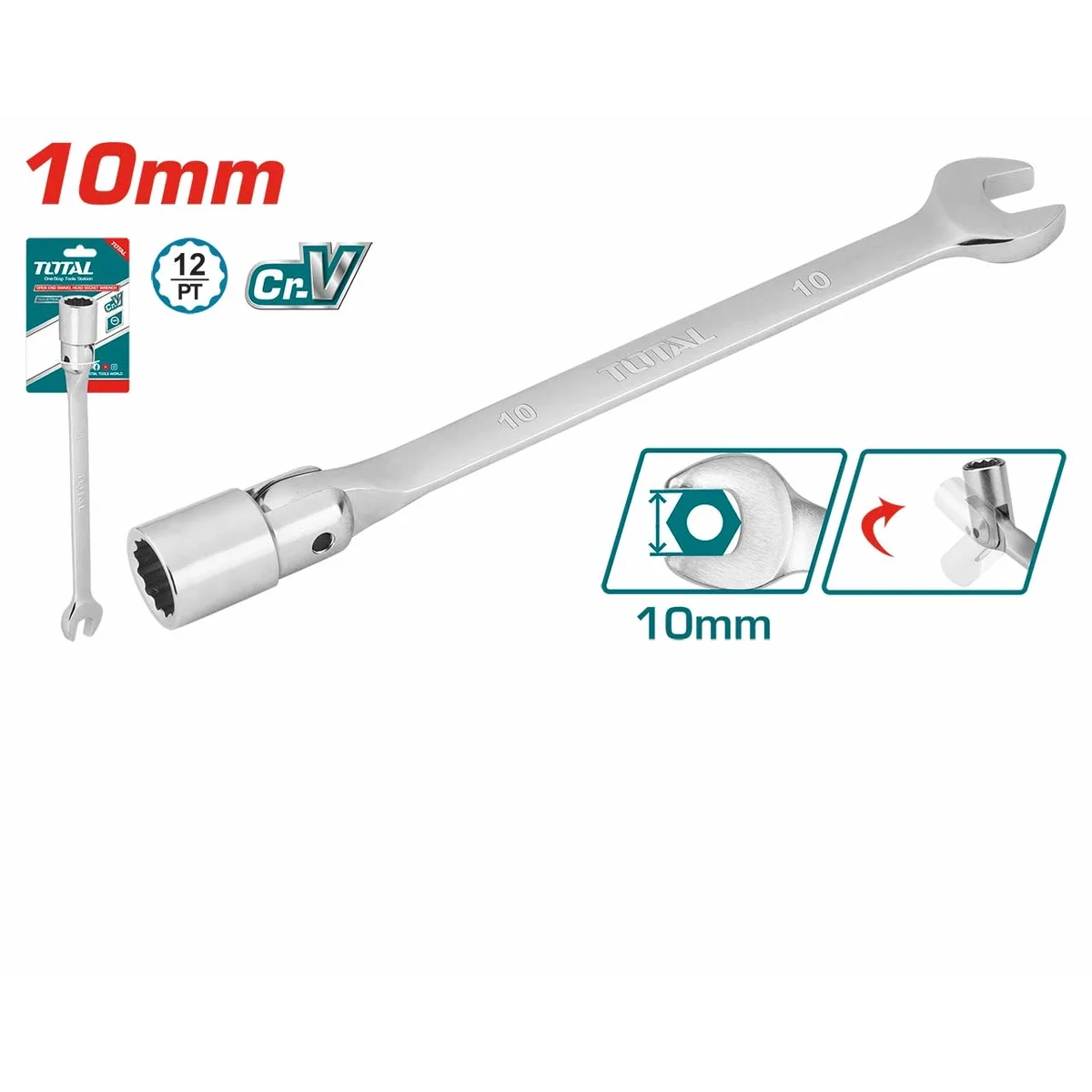 TOESH101 Open End Swivel Head Socket Spanner