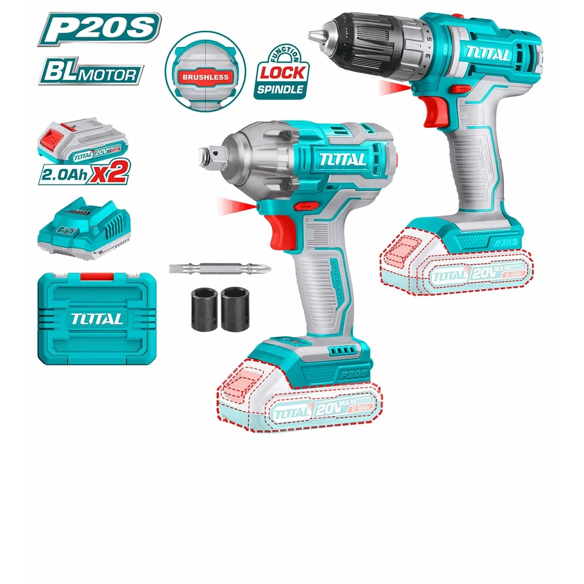 TOSLI230702 Li-ion Cordless 2 Pcs Combo Kit