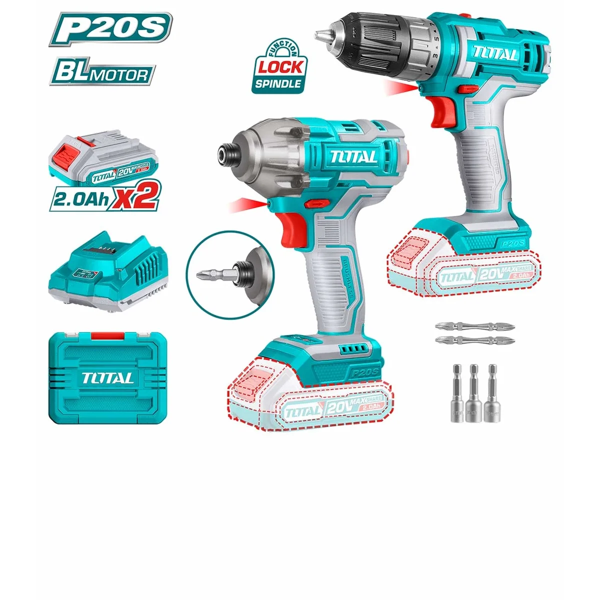 TOSLI230708 Li-ion Cordless 2 Pcs Combo Kit