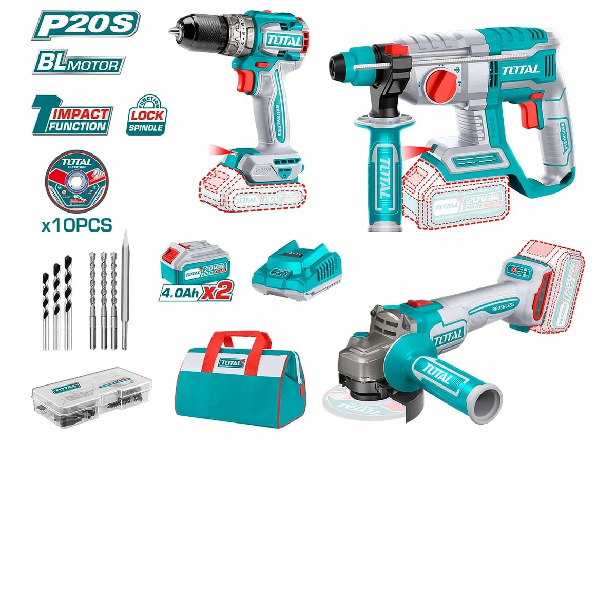 TOSLI24021210 Li-ion 3 Pcs Combo Kit