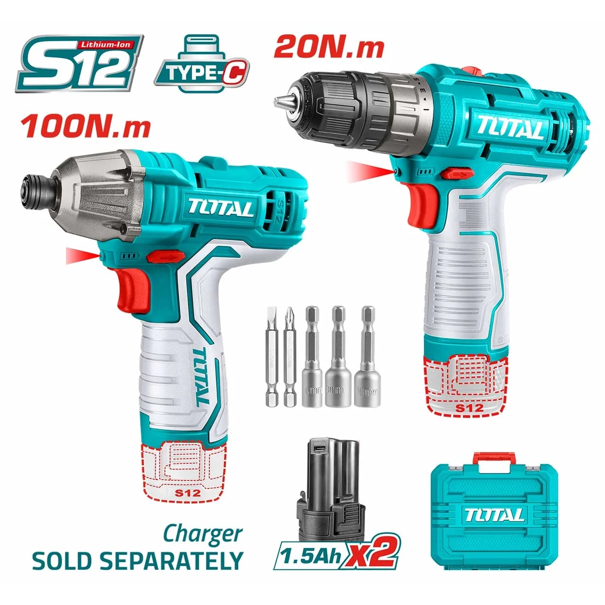 TOSLI240586 Li-ion 2 Pcs Combo Kit