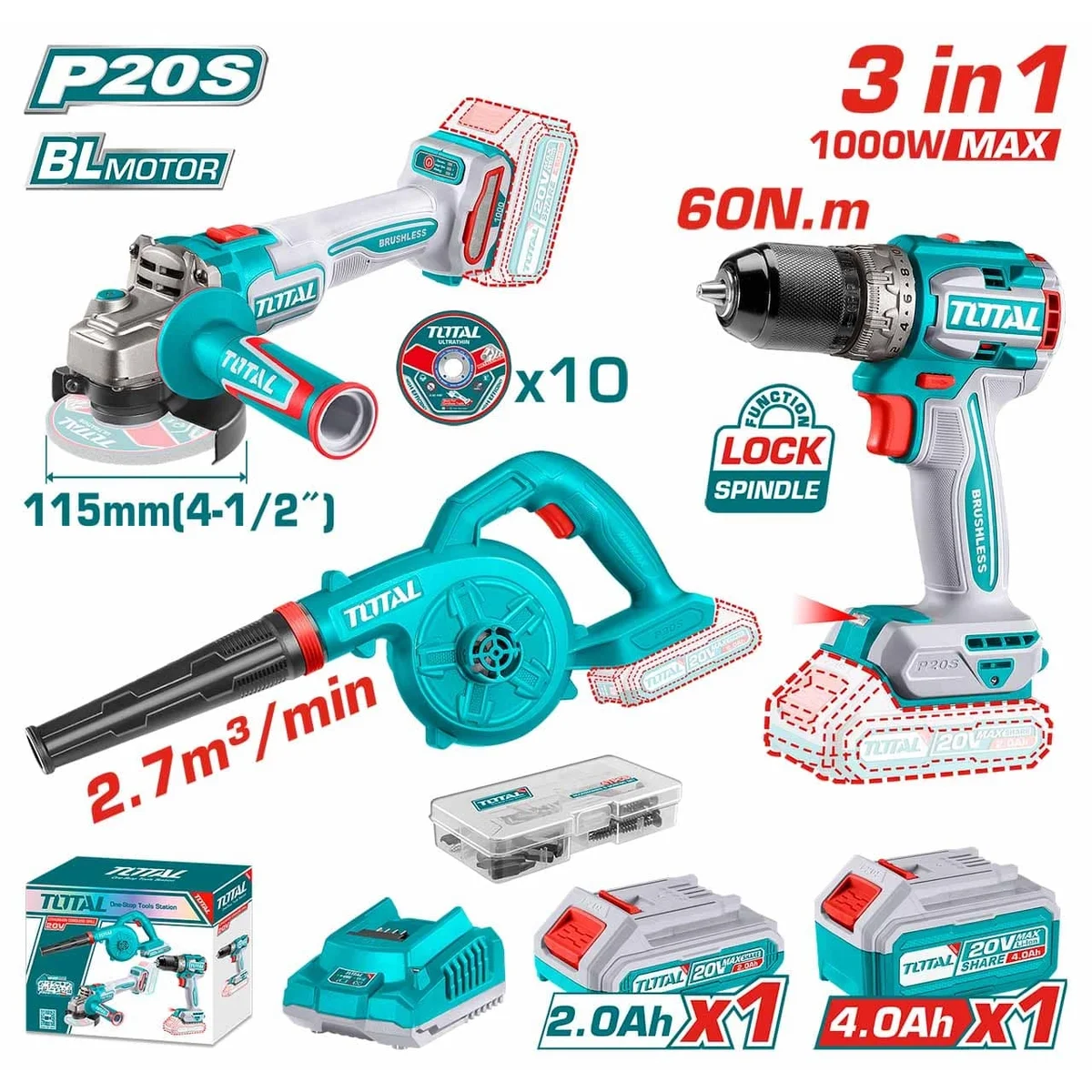 TOSLI241192 Li-ion 3 Pcs Combo Kit