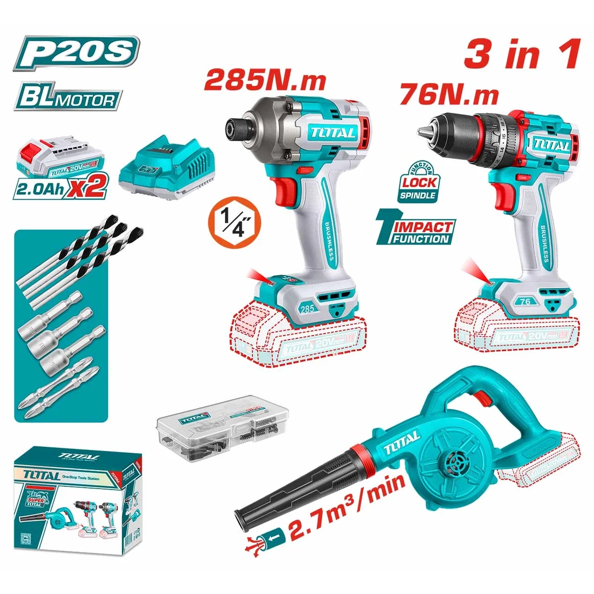 TOSLI250182 Li-ion 3 Pcs Combo Kit