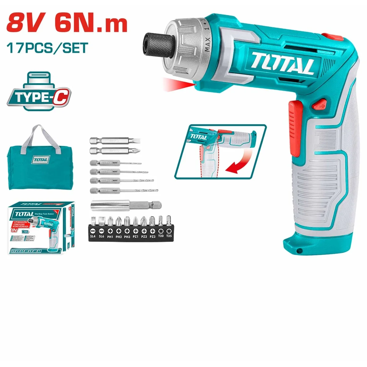 TSDLI0802 Li-ion Cordless Screwdriver